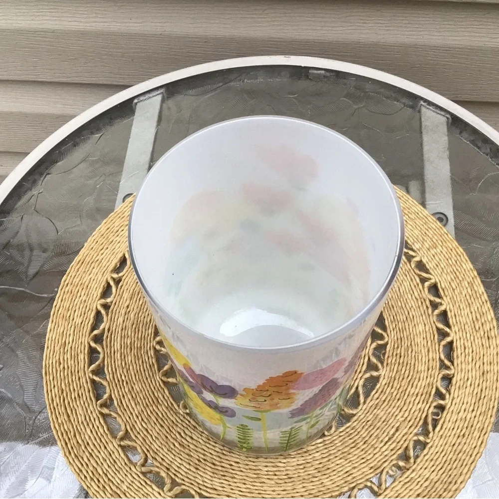 Gorgeous Floral Patterned Vintage Glass Vase